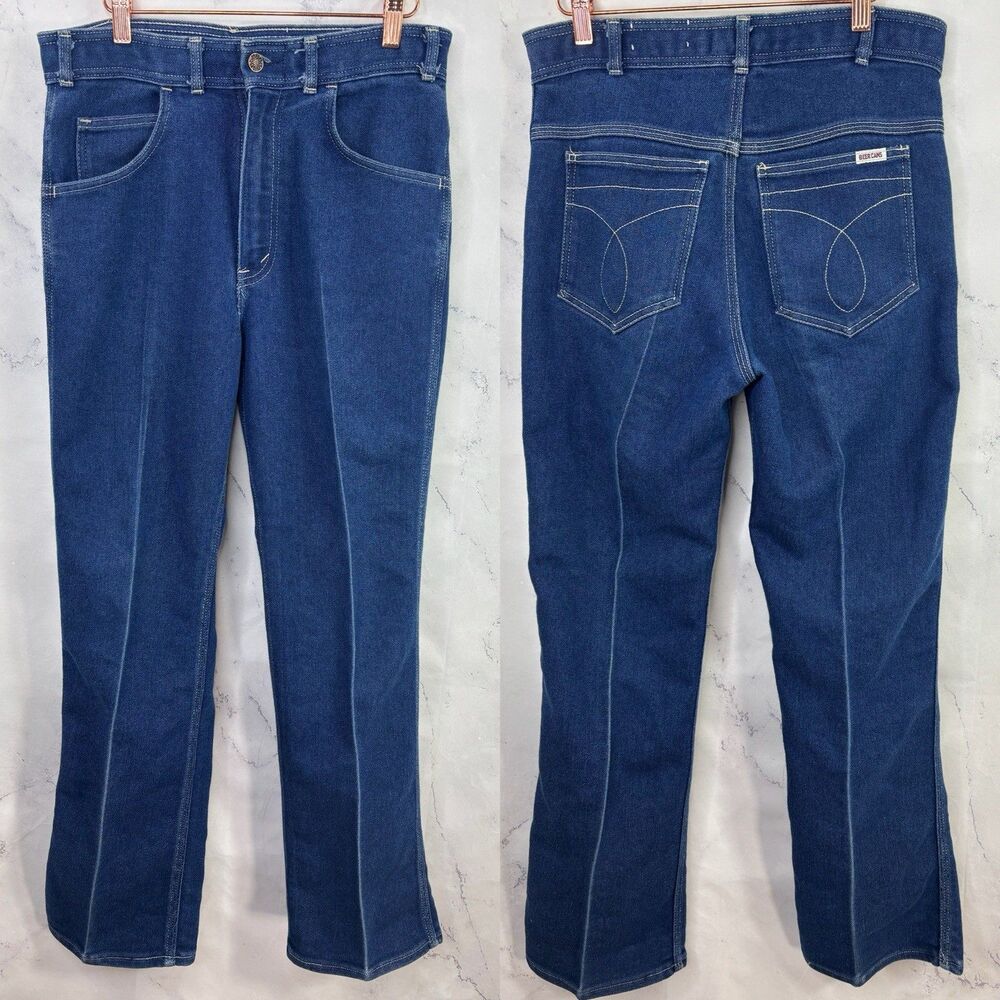 Vintage 70s Jeans Denim Foxy Blue Womens Sz 29 Western Indigo Bootcut Cowgirl